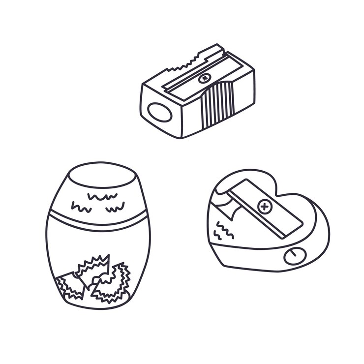Vector conjunto de afiladores de lápices para afeitar y afilar lápices