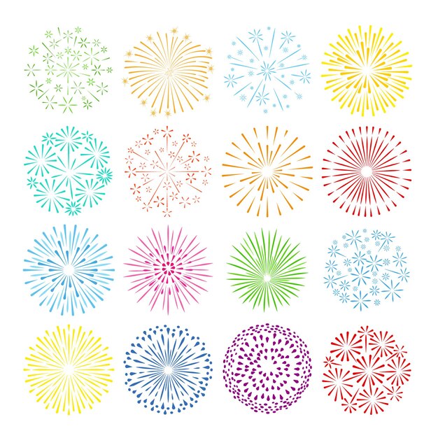 Conjunto aislado de fuegos artificiales de vacaciones