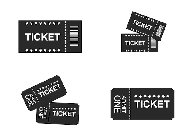 Conjunto aislado de iconos de entradas