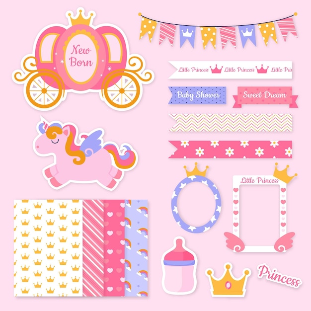 Conjunto de álbum de recortes de baby shower