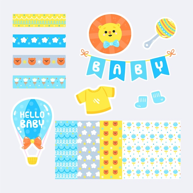 Conjunto de álbum de recortes de baby shower