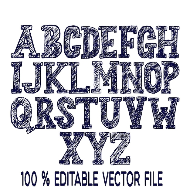 Conjunto de alfabeto vectorial triángulo dibujado a mano alfabeto letras ABS vector
