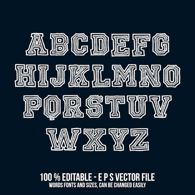 Conjunto de alfabeto vectorial triángulo dibujado a mano alfabeto letras ABS vector