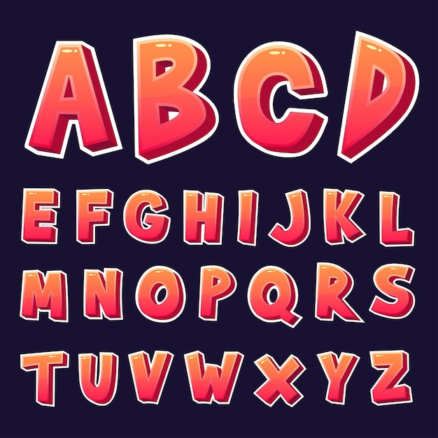 Conjunto de alfabetos de diseño 3D