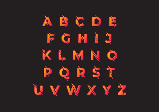 Conjunto de alfabetos de estilo barra 3d