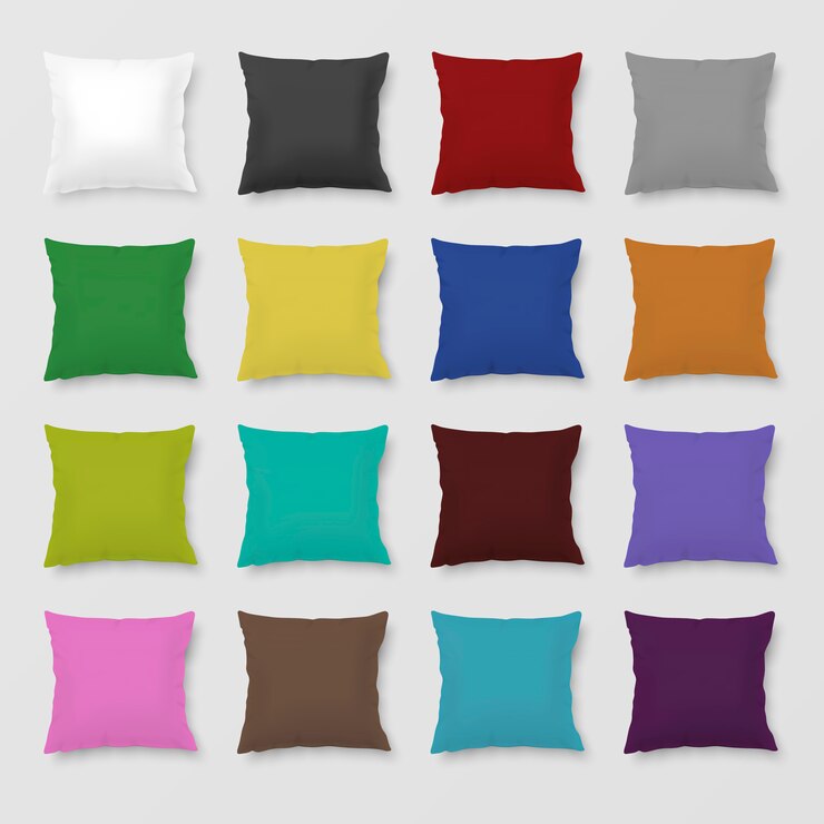 Vector conjunto de almohadas de colores realistas