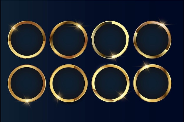 Conjunto de anillos de oro de lujo