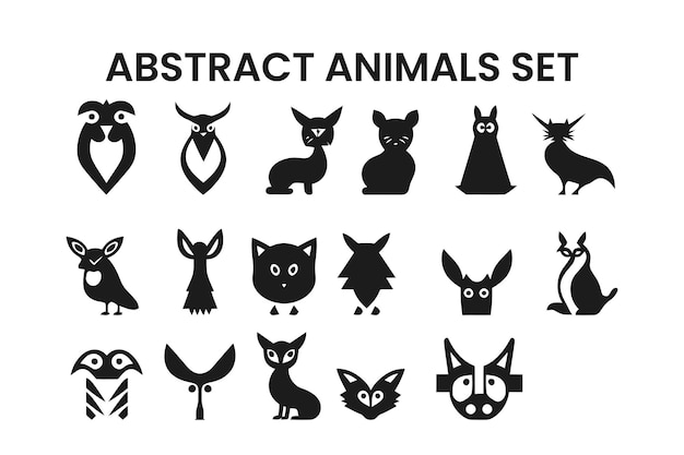 conjunto de animales abstractos