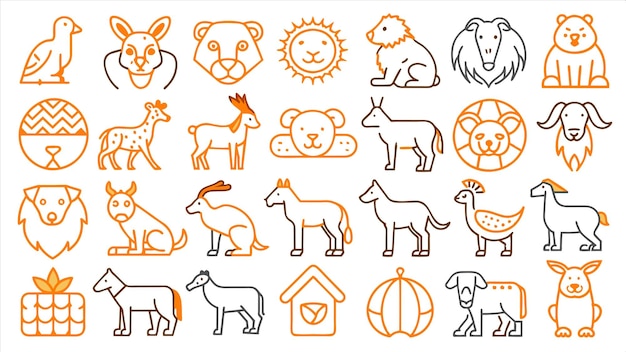 un conjunto de animales para la granja