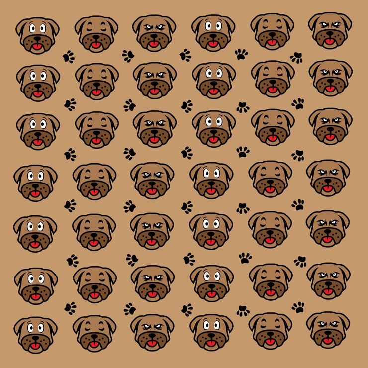 Vector un conjunto de animales lindos con un fondo marrón