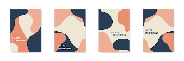 Conjunto de antecedentes creativos abstractos. Ilustraciones vectoriales de stock. Plantillas de fondo con espacio de copia de texto en diseño minimalista. EPS 10