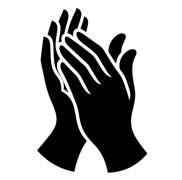 El conjunto de aplausos, las manos aplaudiendo, el icono, el conjunto de ilustraciones vectoriales.