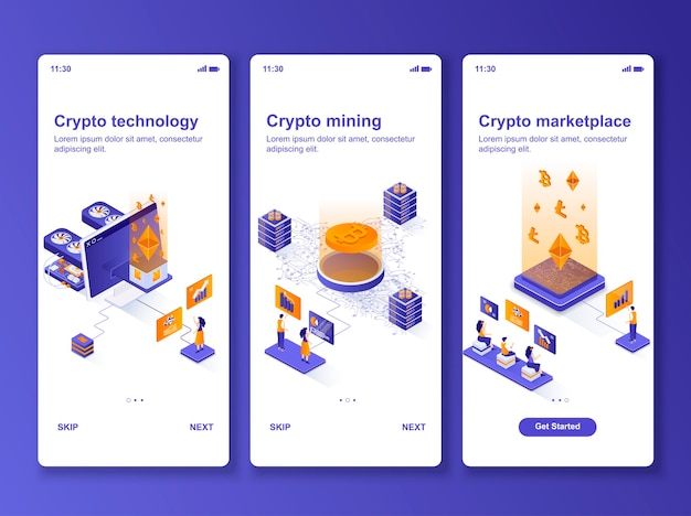 Conjunto de aplicaciones kit de diseño isométrico de tecnología criptográfica.