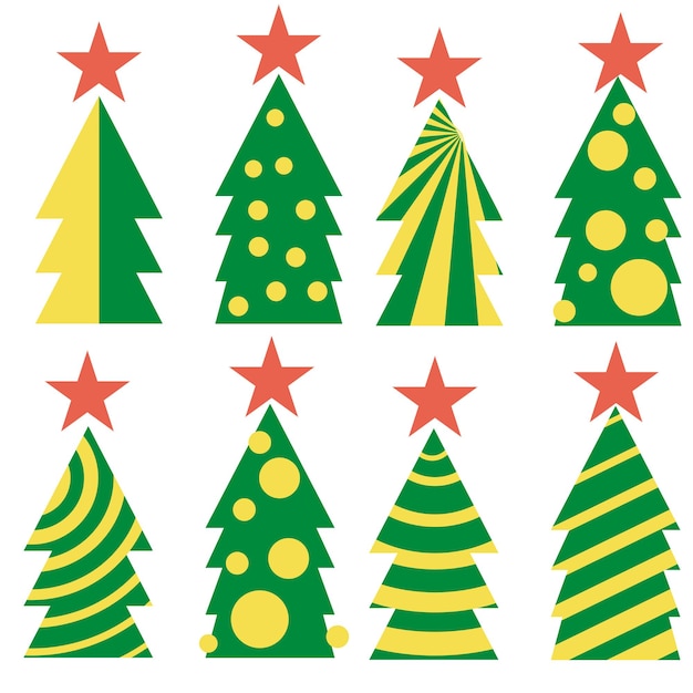 Conjunto de árbol de árboles de Navidad geométricos abstractos