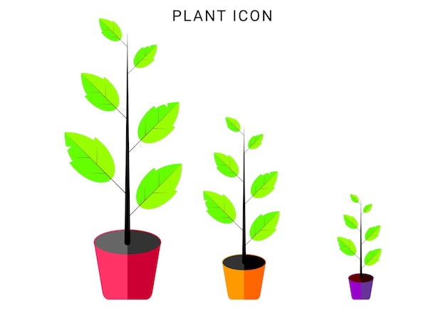 Vector conjunto de árboles en crecimiento para negocios icónicos.