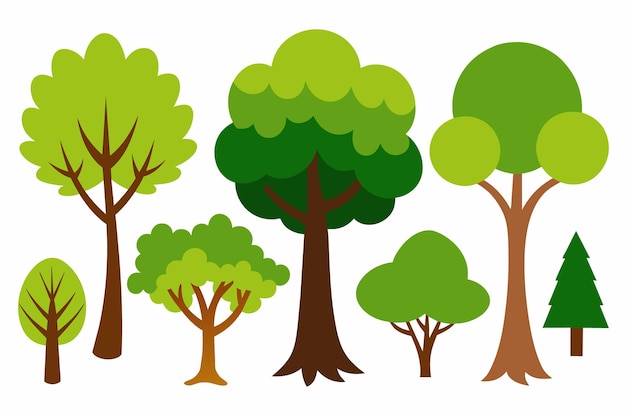 un conjunto de árboles con diferentes colores y las palabras árboles