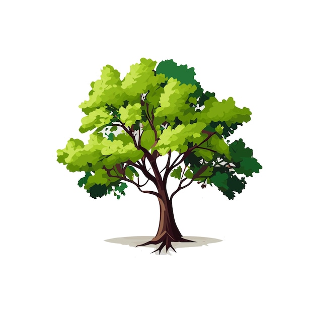 Conjunto de árboles estilizados planos ilustración de vector natural vista lateral