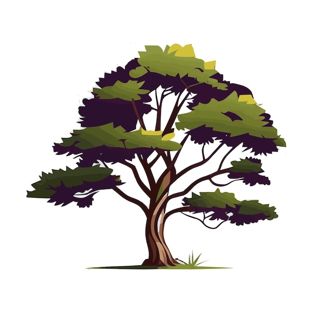 Conjunto de árboles estilizados planos Ilustración de vector natural Vista lateral