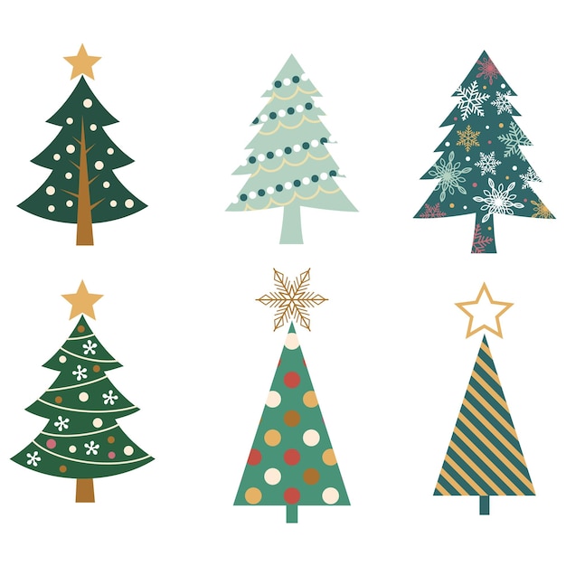 Conjunto de árboles de Navidad
