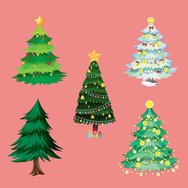 Conjunto de árboles de Navidad