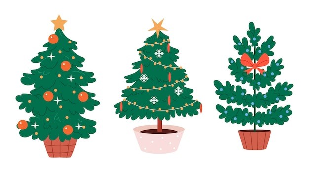 Conjunto de árboles de Navidad