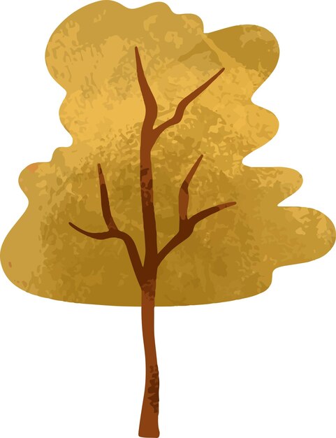 conjunto de árboles de otoño coloridos y ilustraciones vectoriales de ramas en blanco