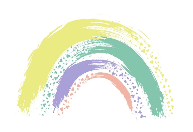 Vector conjunto de arcoíris de colores lindos estilo de dibujo para niños ilustración plana vectorial