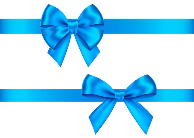 Conjunto de arcos de regalo azul aislado