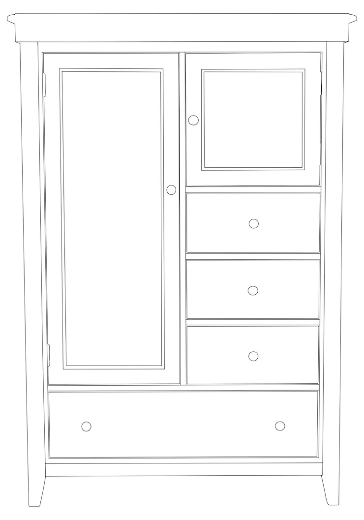 Vector conjunto de armario de vector libre. ilustraciones vectoriales del cajón de la cómoda del gabinete