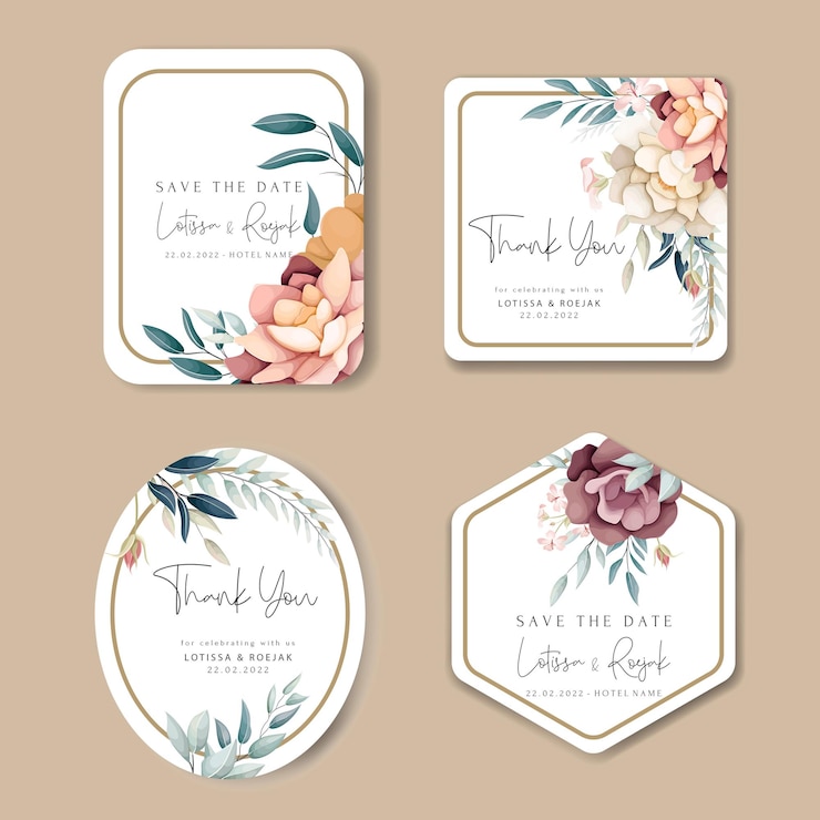 conjunto de arreglos florales flores y hojas ilustración floral para la colección de etiquetas