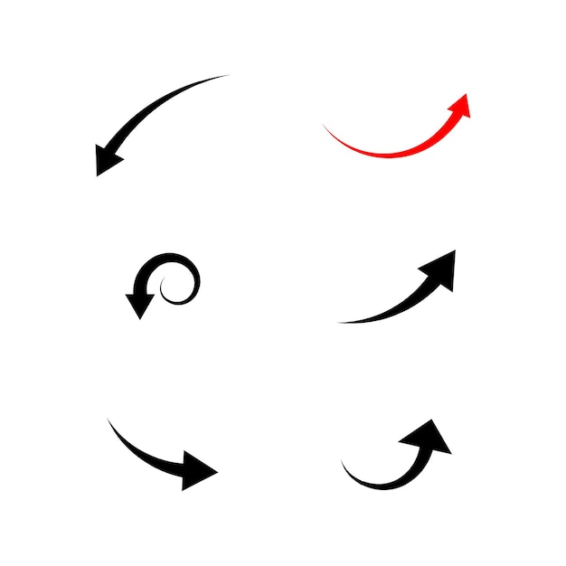 conjunto de arte de diseño de iconos de flecha 6 vectores
