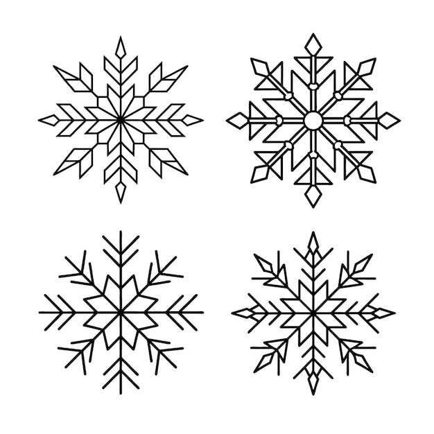 Conjunto de arte de la línea Snowflake