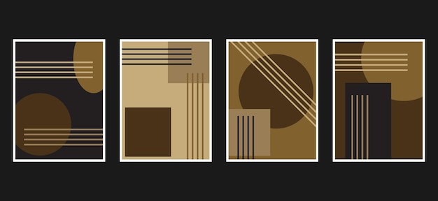 Conjunto de arte mural minimalista Impresiones geométricas abstractas para el interior estético boho Decoración de paredes para el hogar