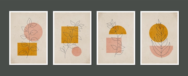 Conjunto de arte de pared botánico Arte de pared minimalista y natural