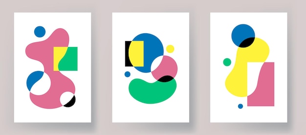 Conjunto de arte de pared Diseño minimalista dibujado a mano abstracto