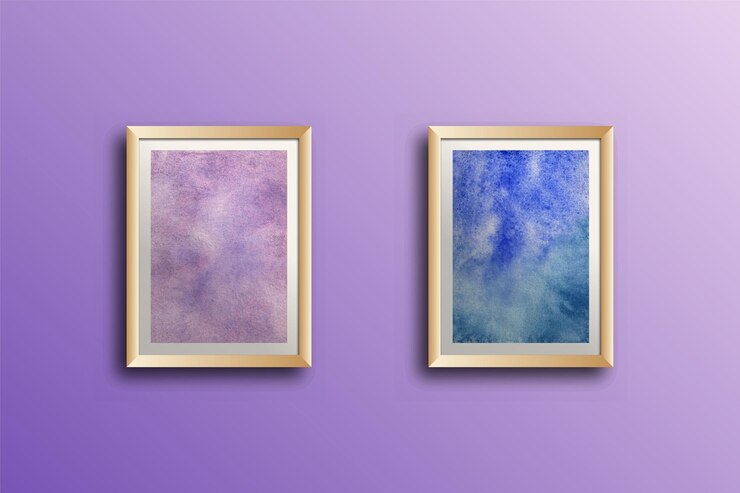 Vector conjunto de arte de pared pintado a mano de acuarela