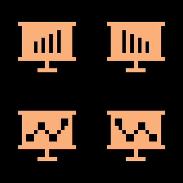 conjunto de arte de píxeles minimalista estética vintage diseño de sprite retro