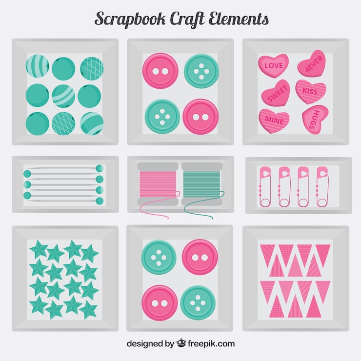 Vector conjunto de artículos para coser