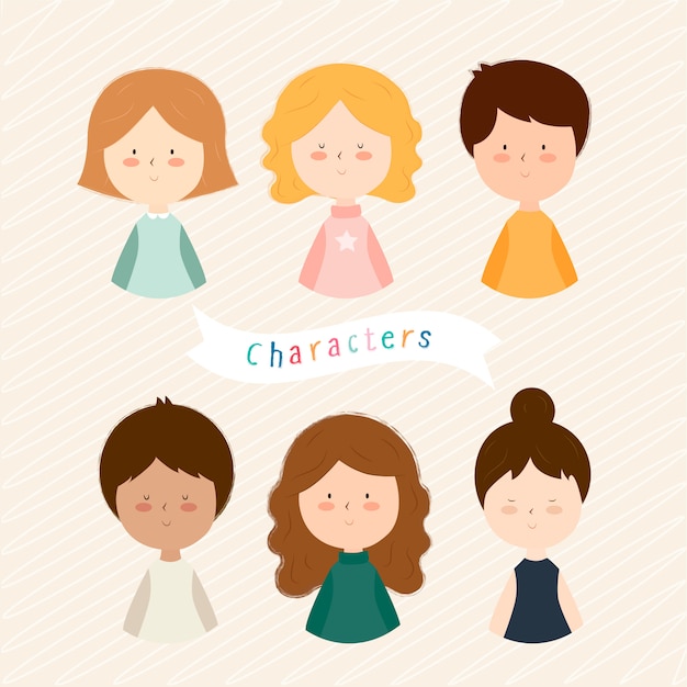 Vector conjunto de avatares de personas