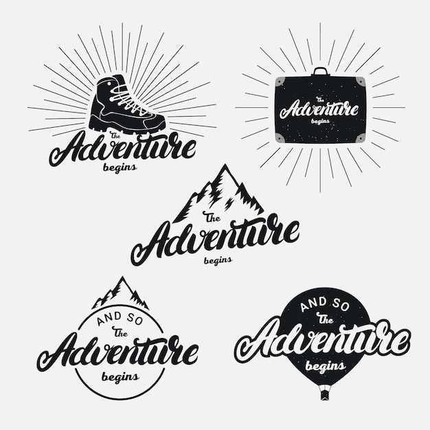 Conjunto de la aventura comienza frase de letras escritas a mano.