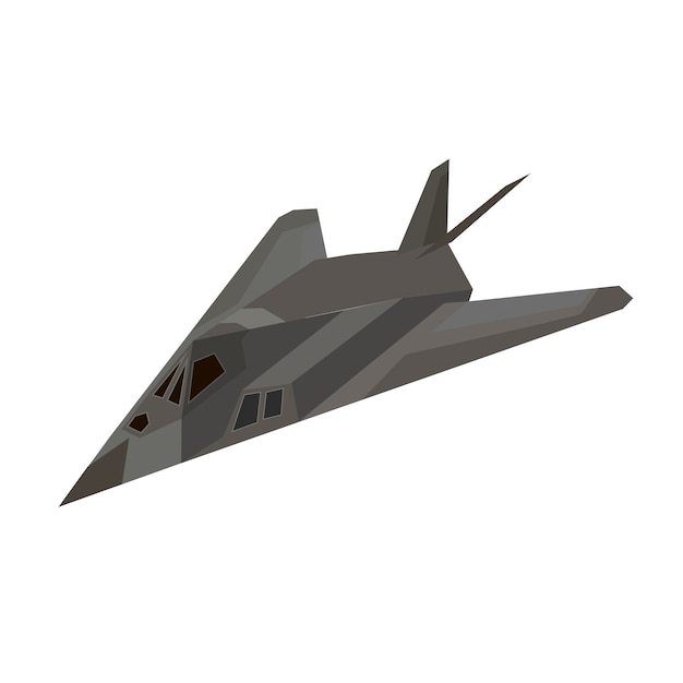 Conjunto de aviones militares F117 Ilustraciones de vectores de aviones Nighthawkspy conjunto aislado Máquina voladora del ejército Para conceptos de aviación militar