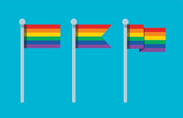 Vector conjunto de bandera arcoiris orgullo lgbt