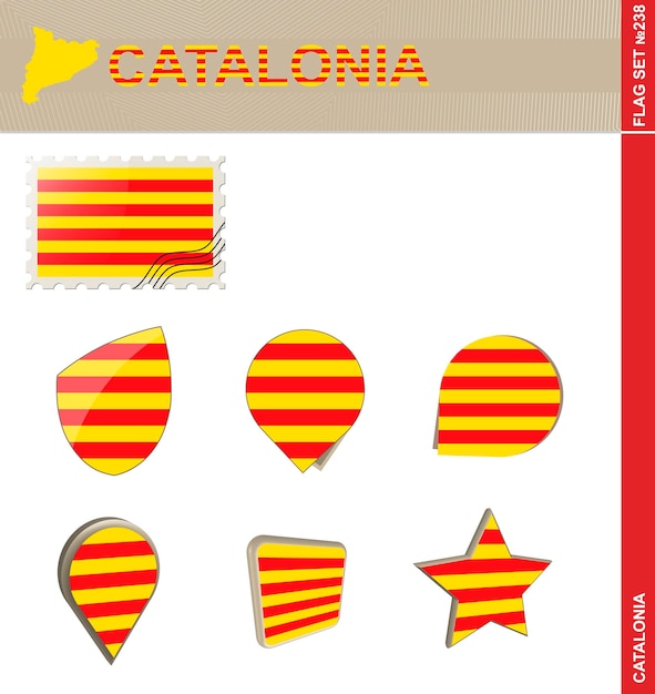 Conjunto de bandera de cataluña conjunto de bandera 238 vector