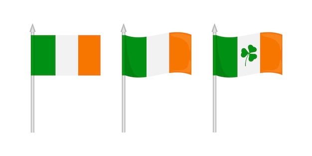 Vector conjunto de bandera de irlanda