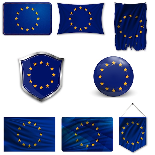 Conjunto de la bandera nacional de la unión europea.