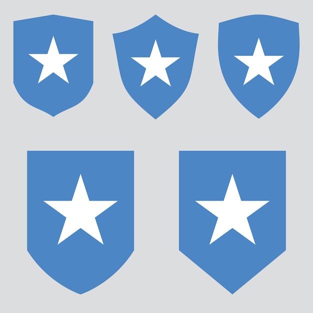 Conjunto de la bandera de Somalia en forma de escudo