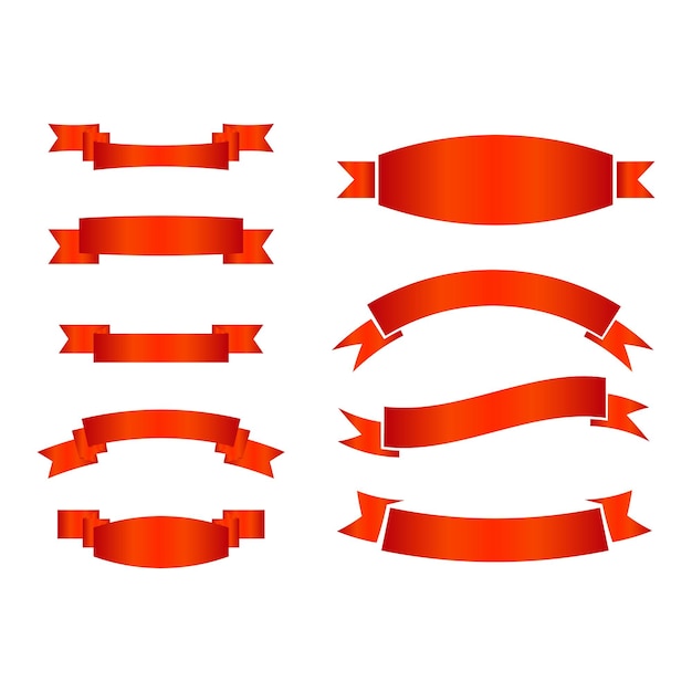 Conjunto de banderas de cinta roja