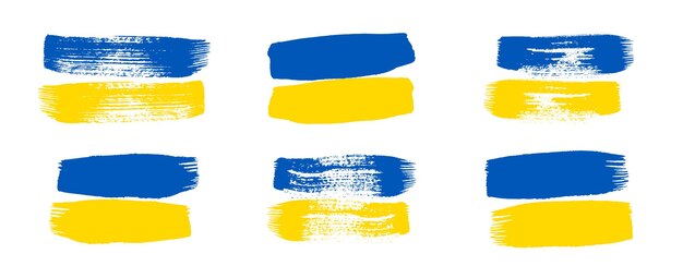 Conjunto de banderas nacionales ucranianas
