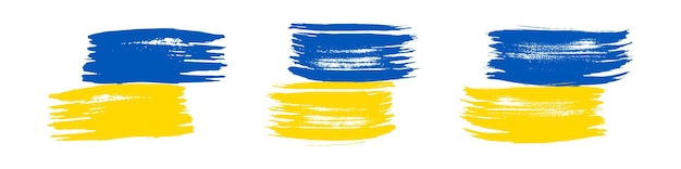 Conjunto de banderas nacionales ucranianas