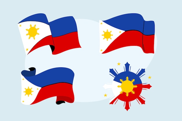 Vector conjunto de banderas planas de filipinas